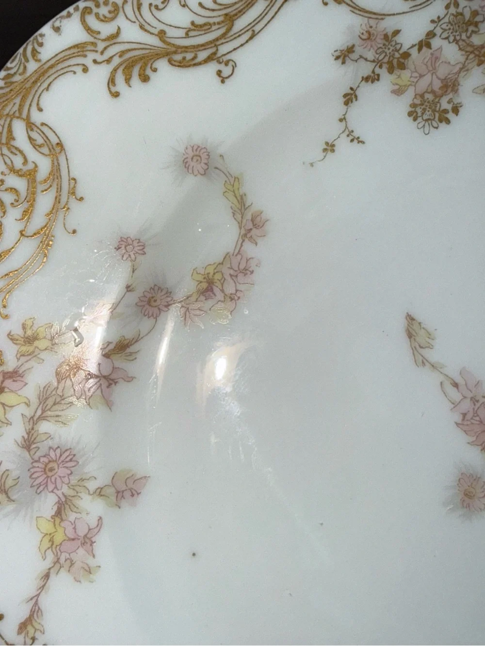 VTG 3 Haviland & Co Limoges Delicate pink Floral 8.5 lunch floral France